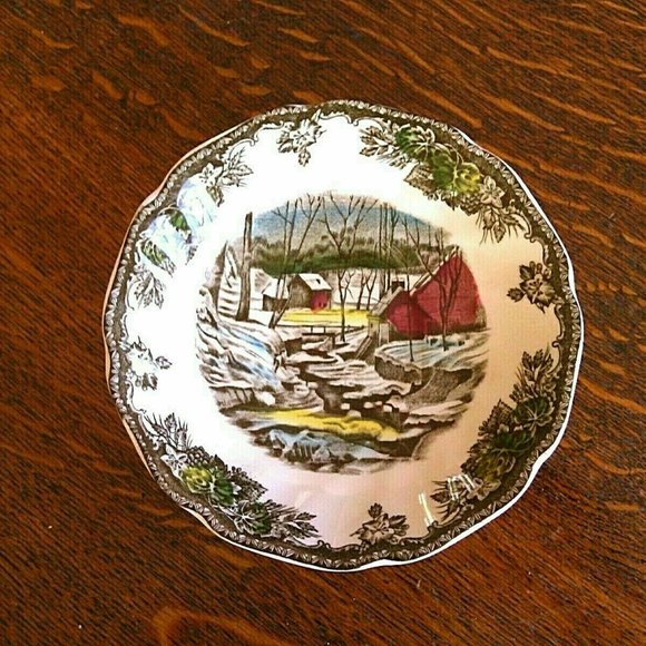 Johnson Brothers Tea Saucer Tableware Ice House Size 5 5/8" Friendly Village Set - Picture 16 of 16